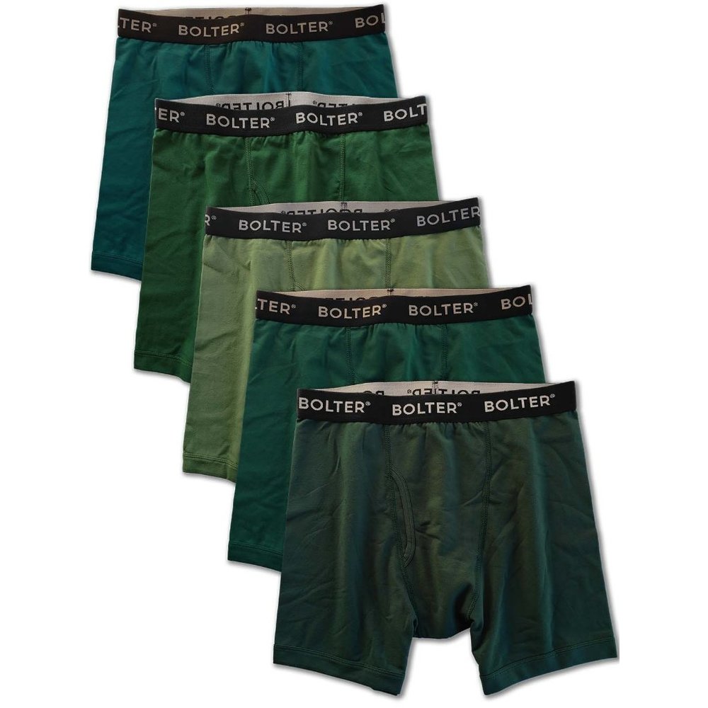 5-Pack Men's Boxer Briefs Cotton Spandex Stretch S-4X 8001 Greens New NWB